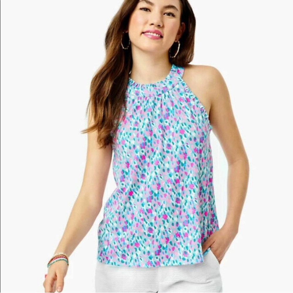 Lilly Pulitzer Hottie Dottie Jerrica Halter-Style Top